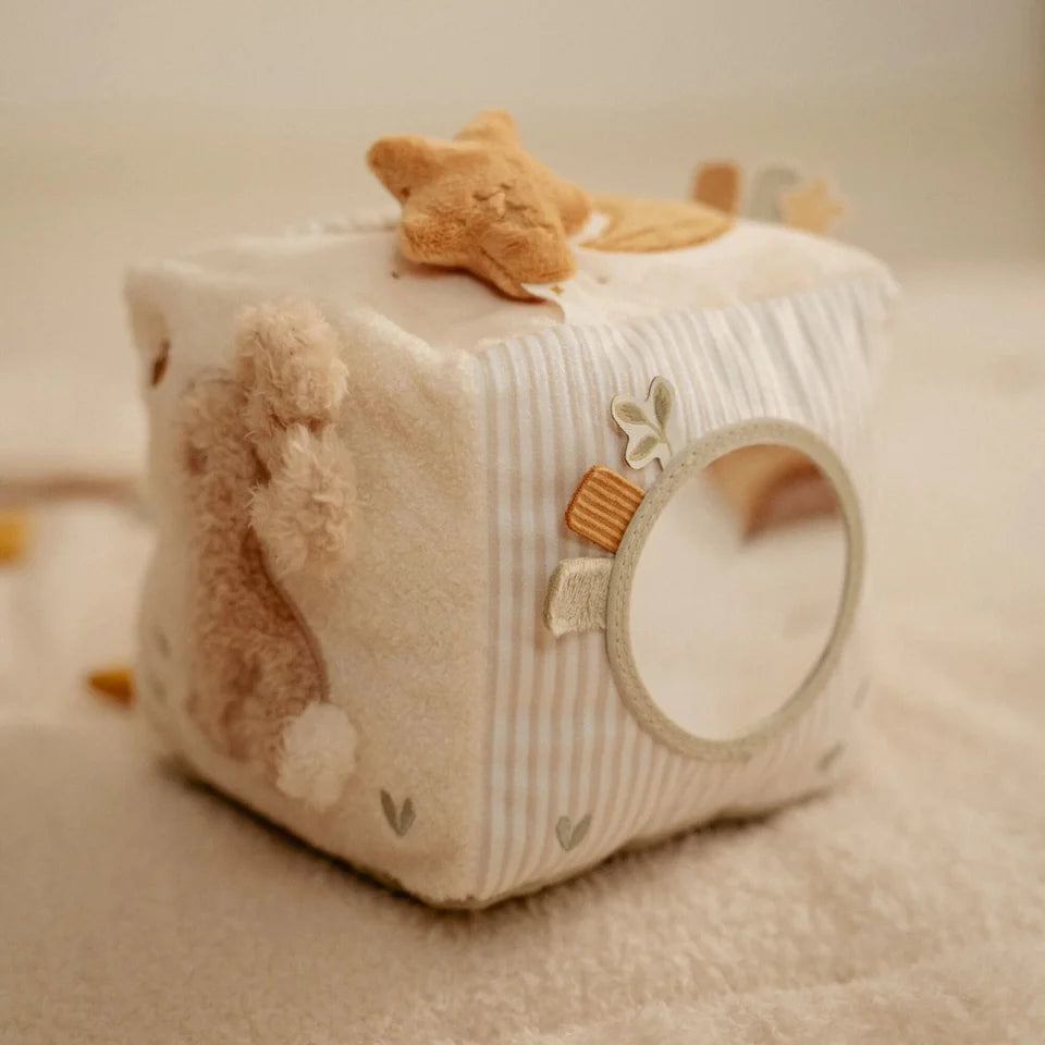 LITTLE DUTCH Stoff Aktivitäten Spielwürfel - Beige - Newborn Naturals