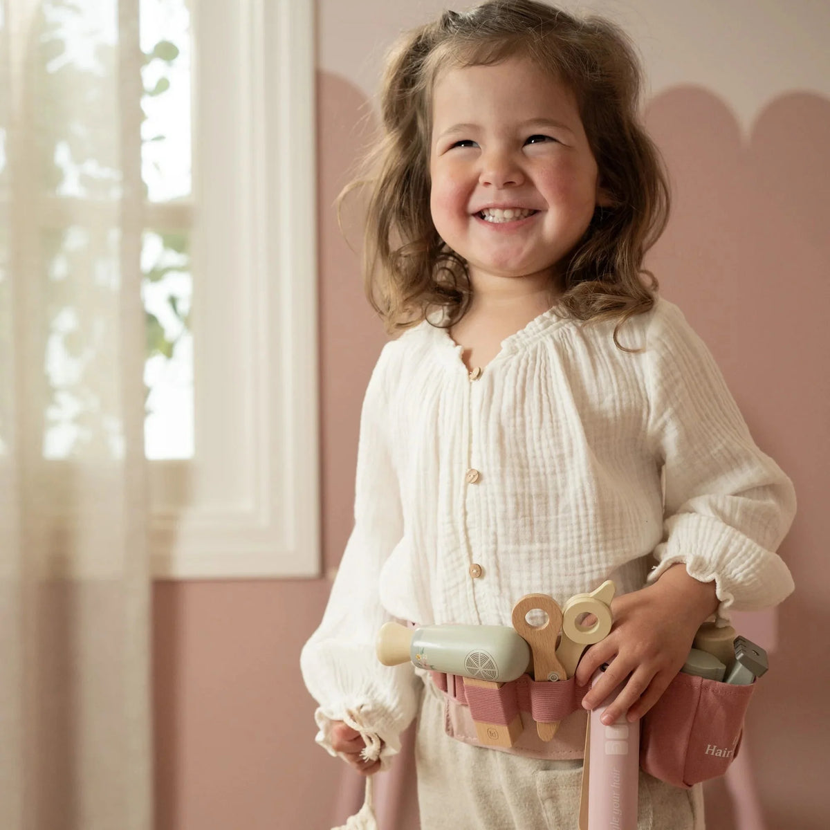 LITTLE DUTCH Holz Friseur-Set - Rosa - Essentials