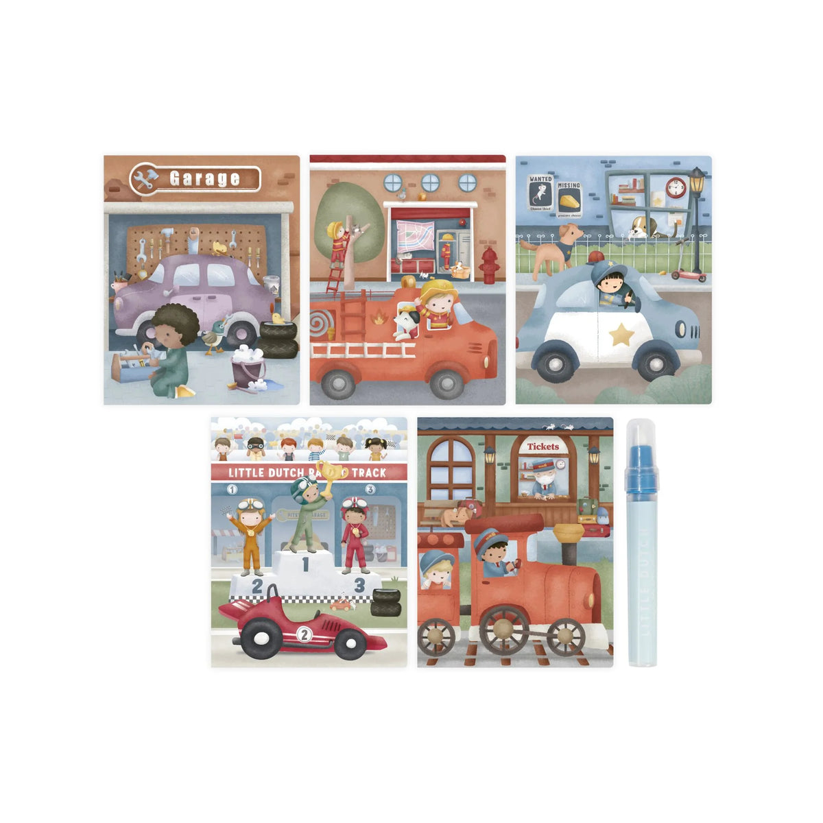 LITTLE DUTCH Wasserfarbenbuch - Jim & Fahrzeuge