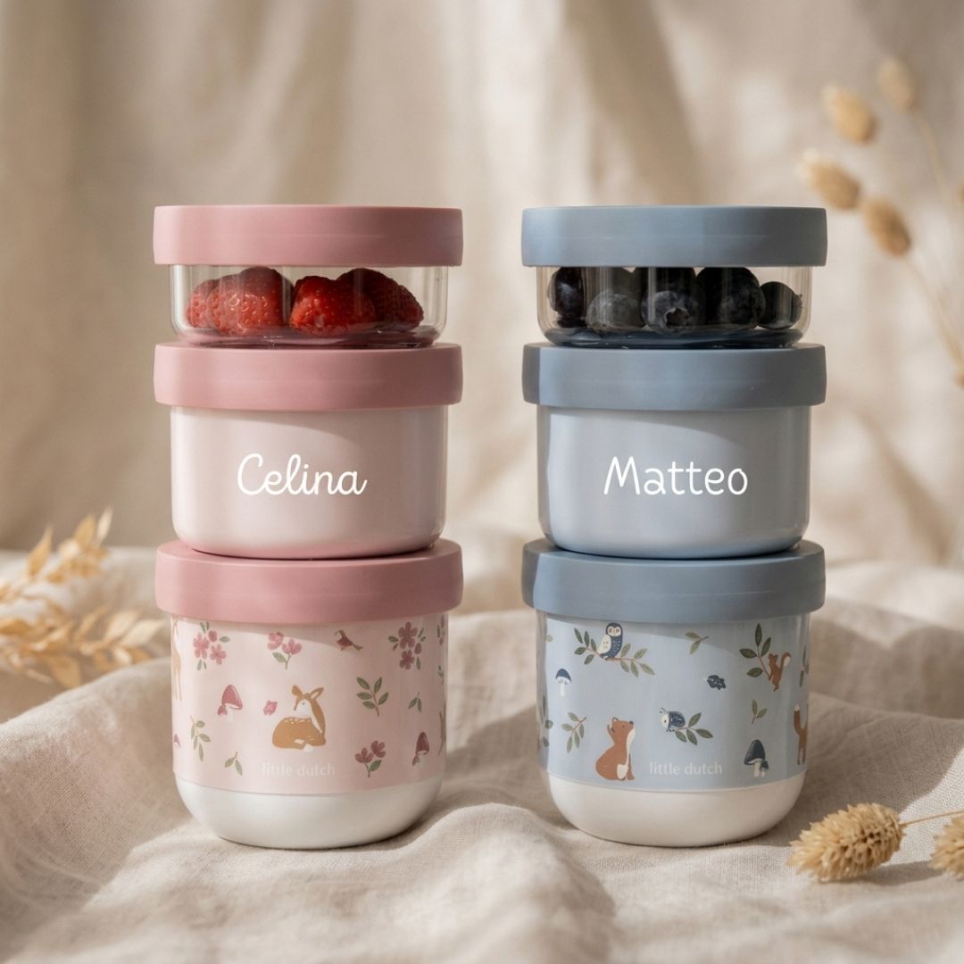 MEPAL x Little Dutch Snackbox stapelbar 3-teilig personalisiert
