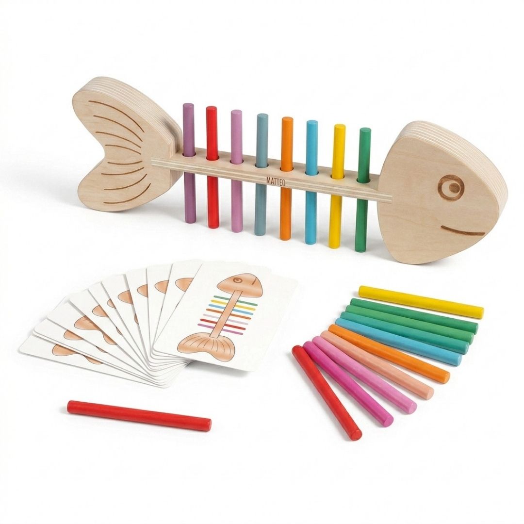 Fischpuzzle mit Farbsortierspiel personalisiert