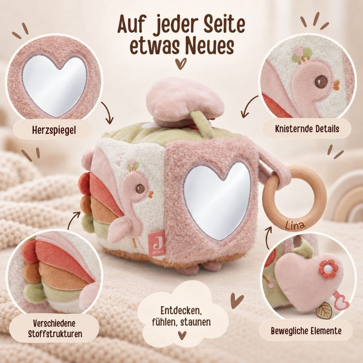 JOLLEIN Activity Stoffwürfel personalisiert - Strauß