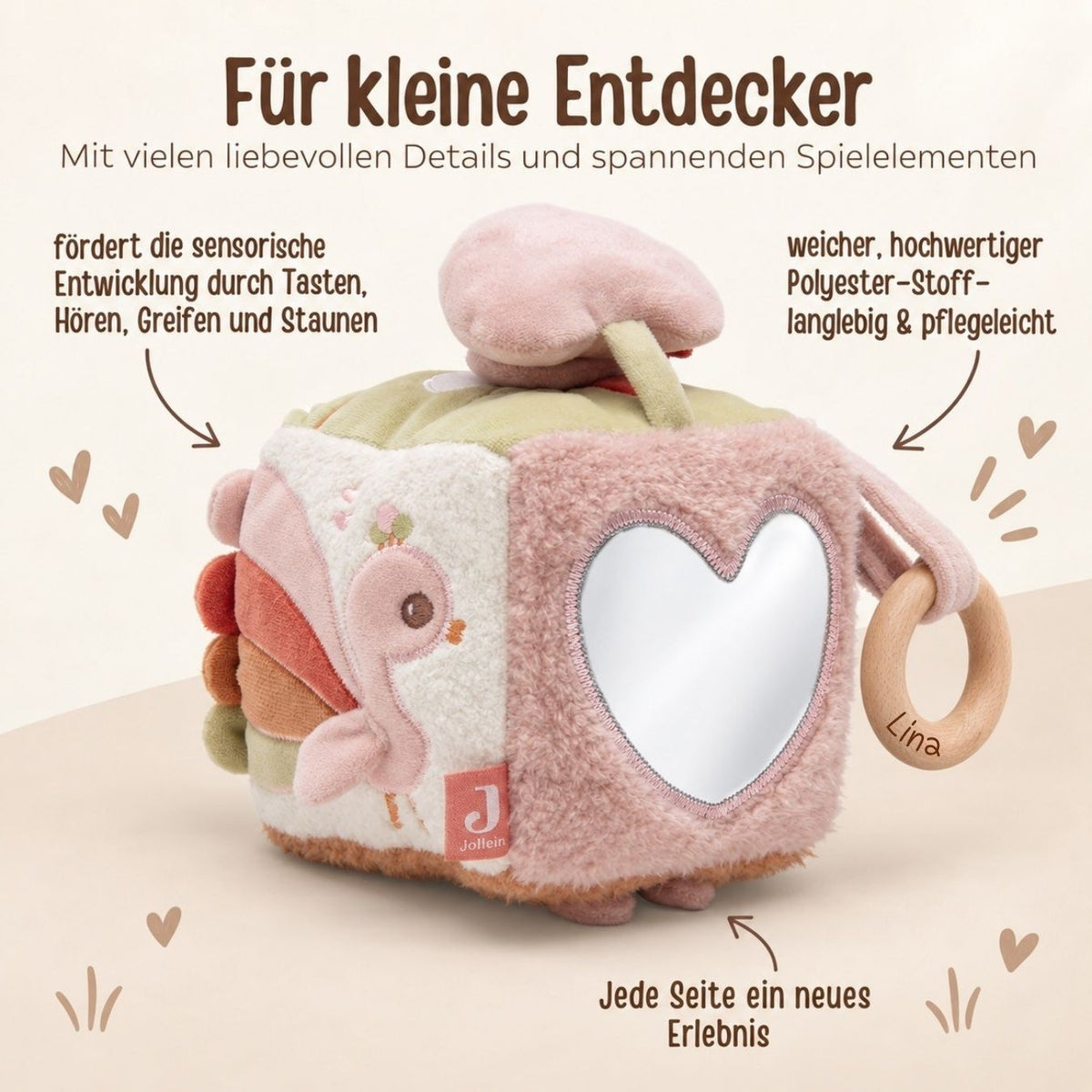JOLLEIN Activity Stoffwürfel personalisiert - Strauß