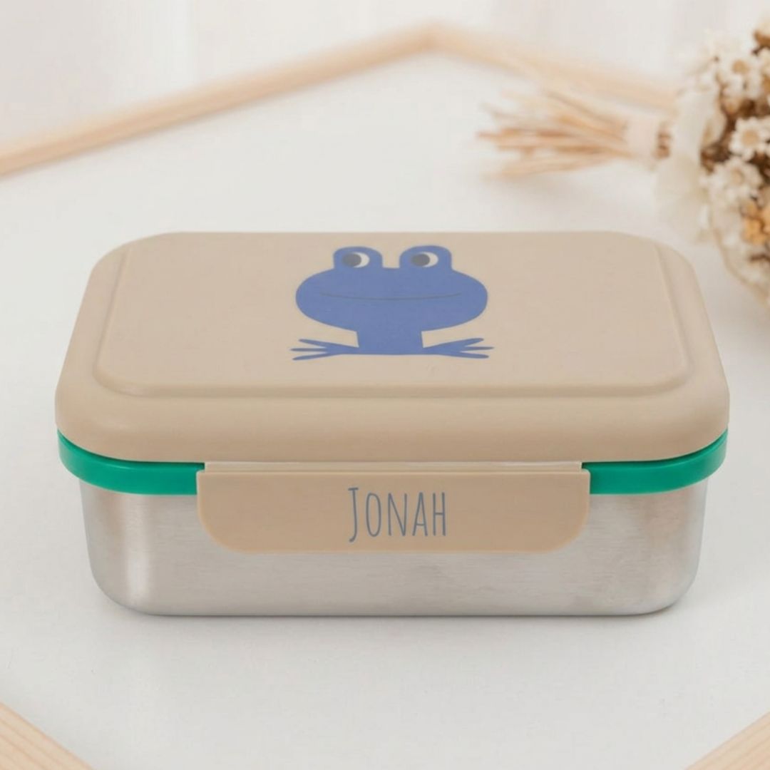 LÄSSIG Kinder Brotdose Edelstahl personalisiert - Happy Trails