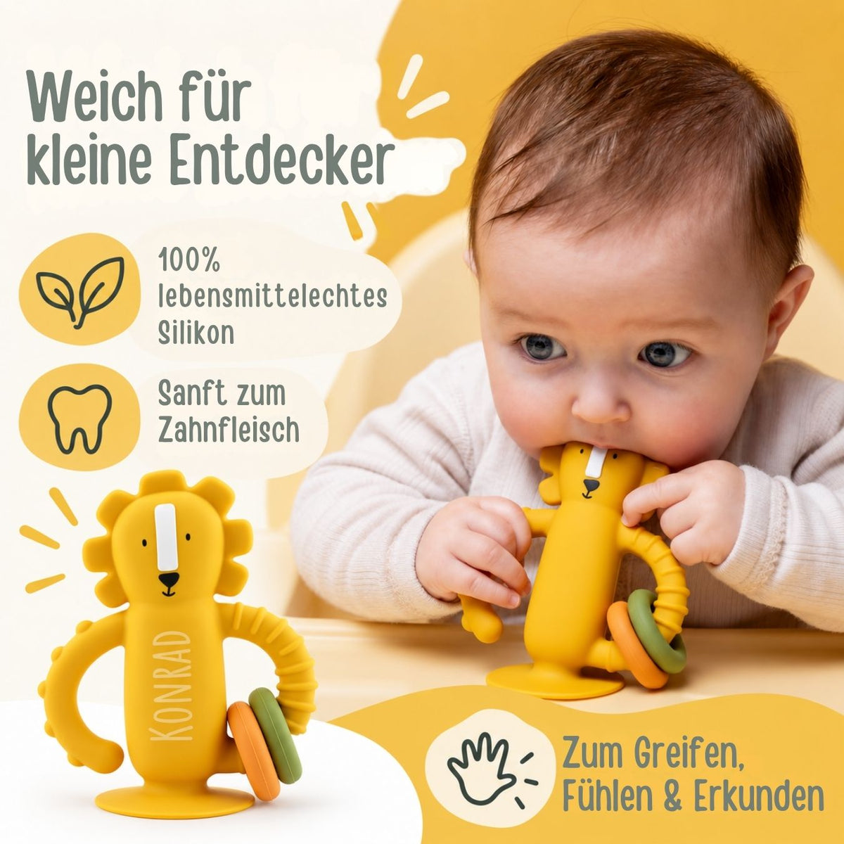 TRIXIE Sensorikspielzeug aus Silikon mit Saugnapf personalisiert