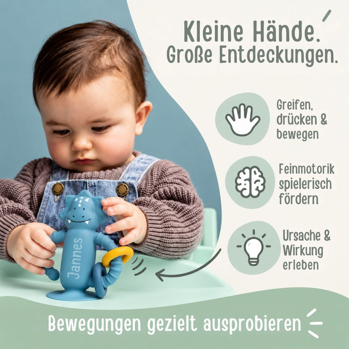 TRIXIE Sensorikspielzeug aus Silikon mit Saugnapf personalisiert