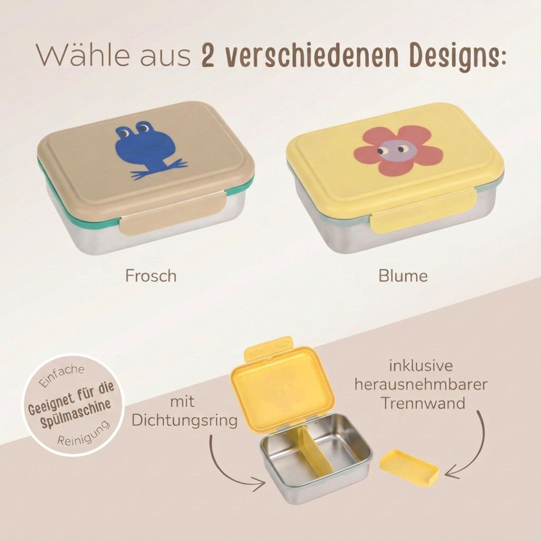 LÄSSIG Kinder Brotdose Edelstahl personalisiert - Happy Trails