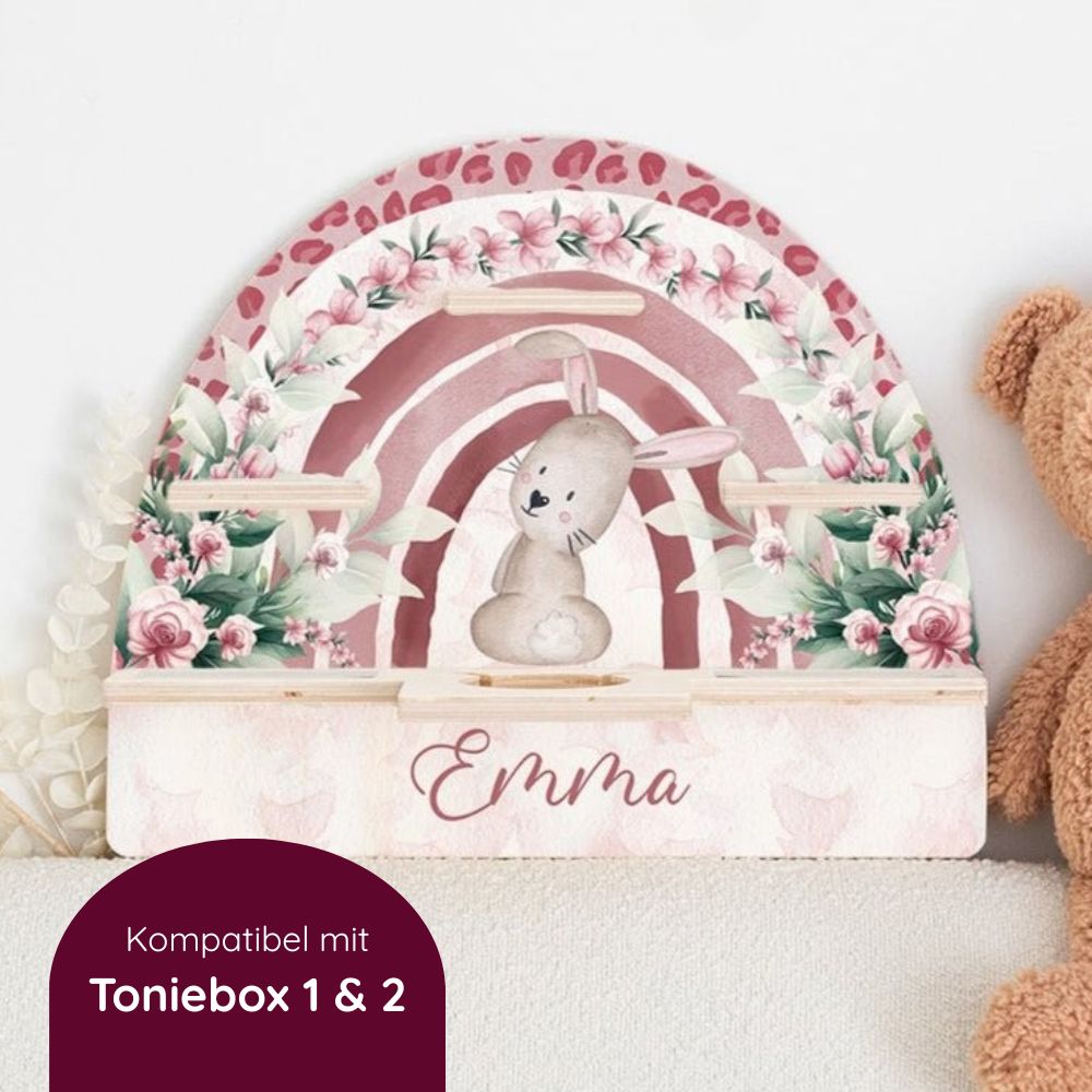 Toniebox Regal Holz - Hase Regenbogen