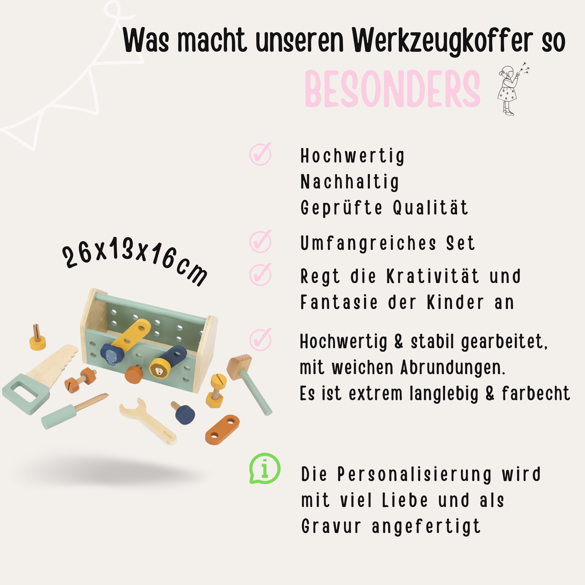 Werkzeugkasten personalisiert - Tiere