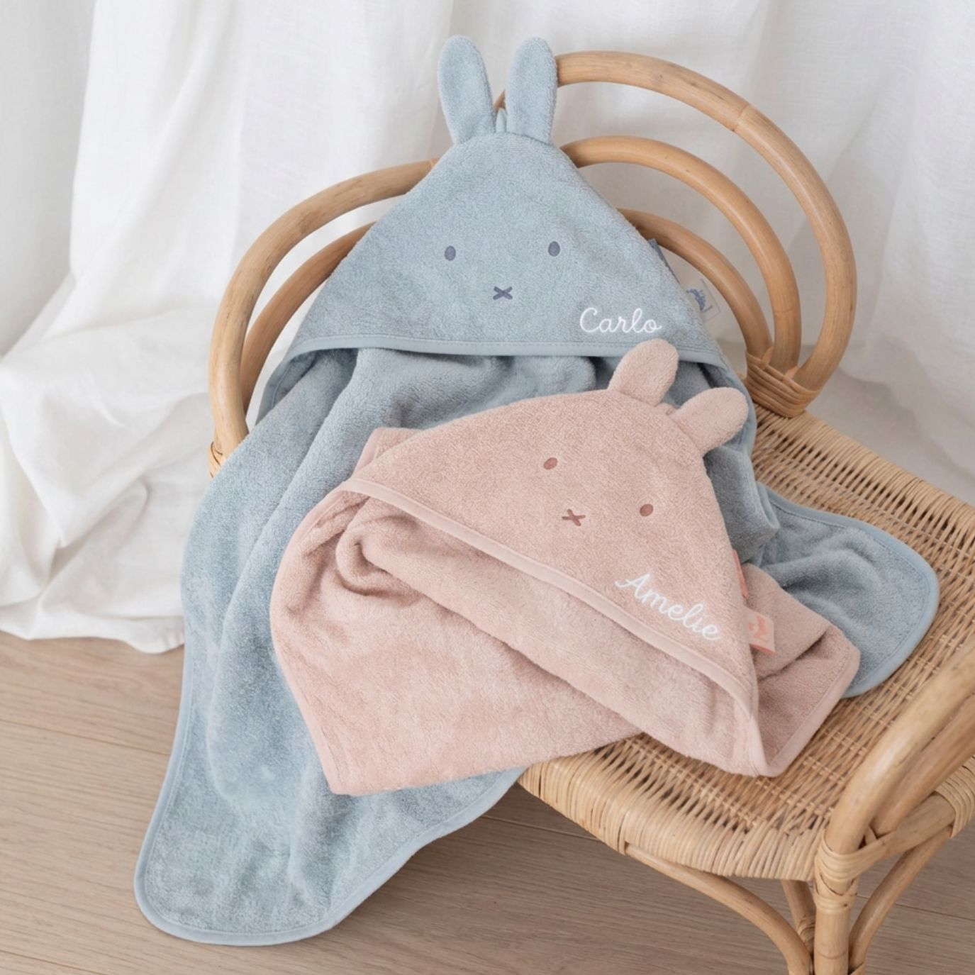 JOLLEIN Baby Kapuzenhandtuch Frottee personalisiert - Miffy