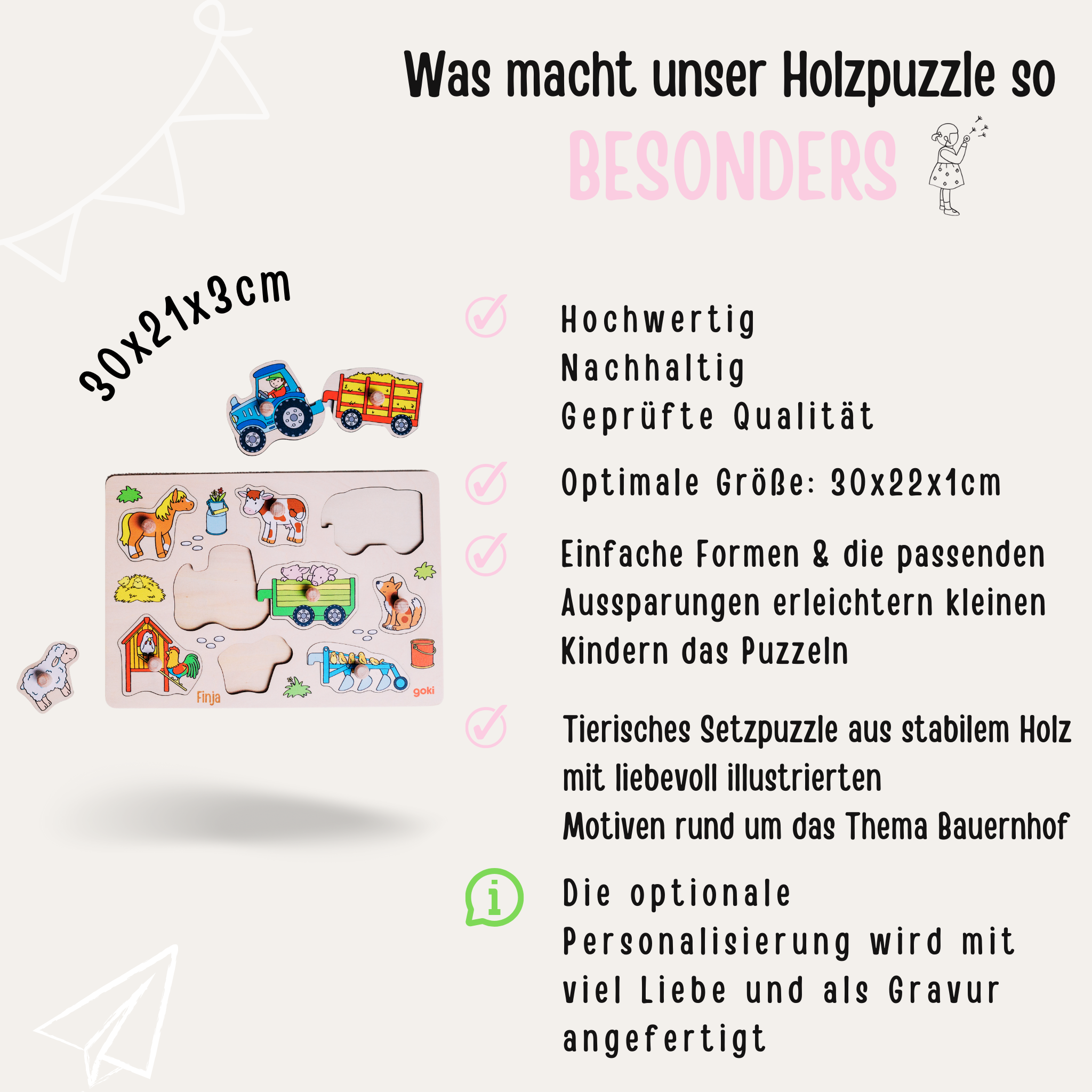 Steckpuzzle "Bauernhof" - Marke Goki