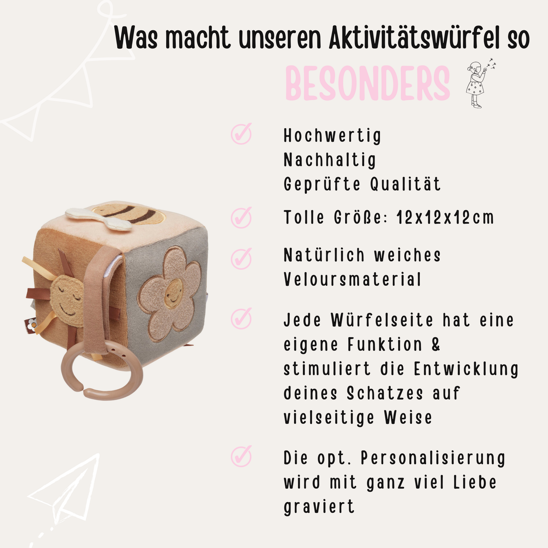 Activity Stoffwürfel Sommer personalisiert