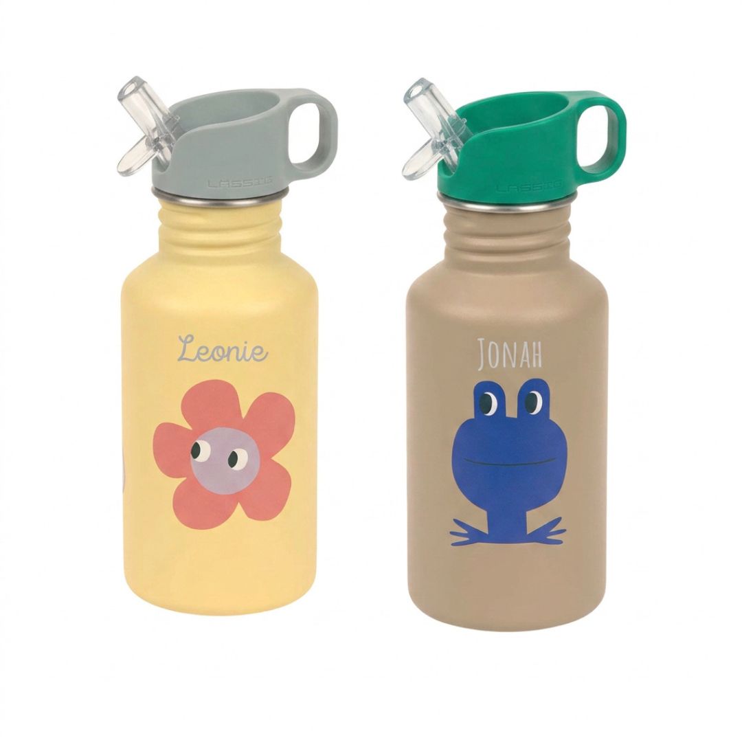 LÄSSIG Edelstahl Kinder Trinkflasche personalisiert - Happy Trails