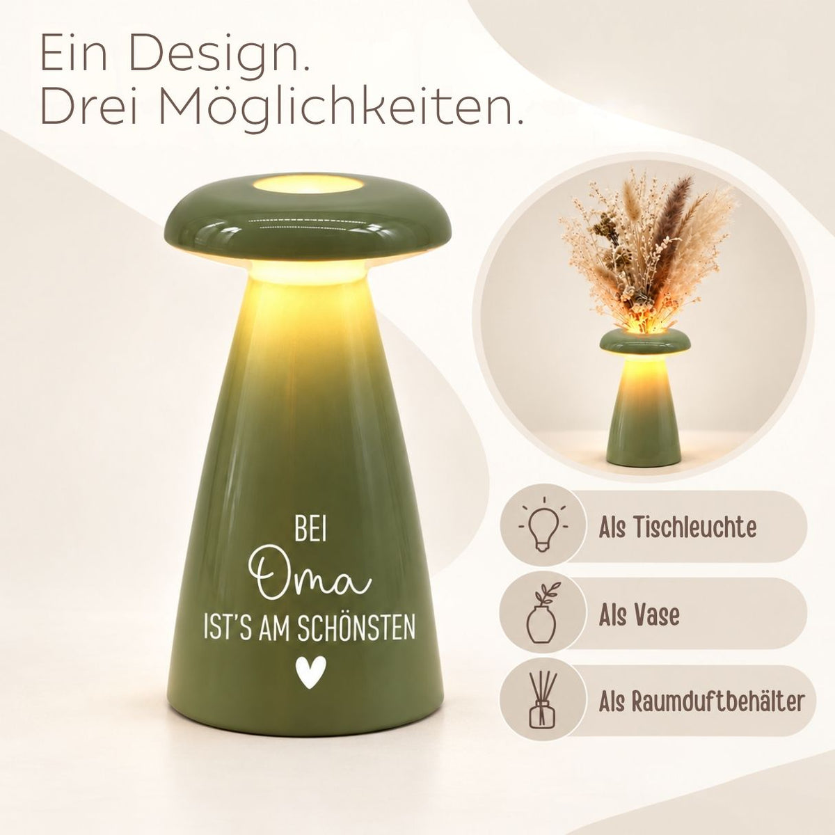 Tischleuchte 3in1 personalisiert