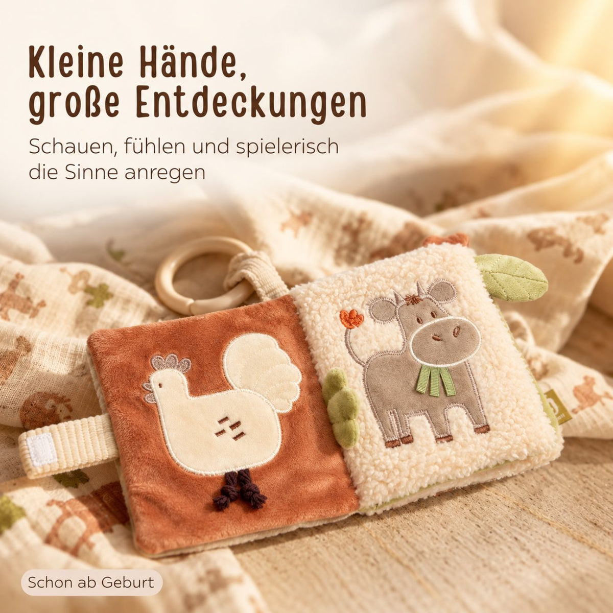 JOLLEIN Stoffbuch personalisiert - Bauernhof Tiere