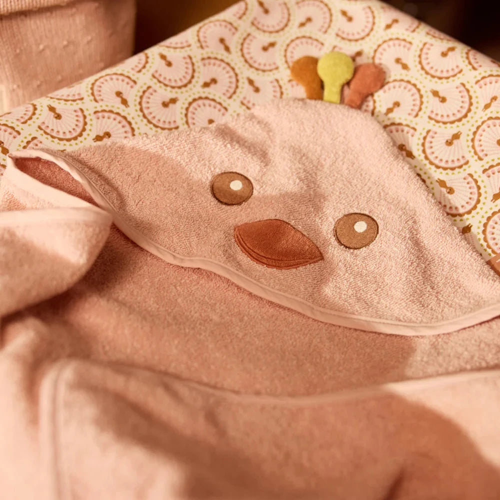 JOLLEIN Baby Kapuzenhandtuch Frottee personalisiert - Hippo, Schaf, Strauß