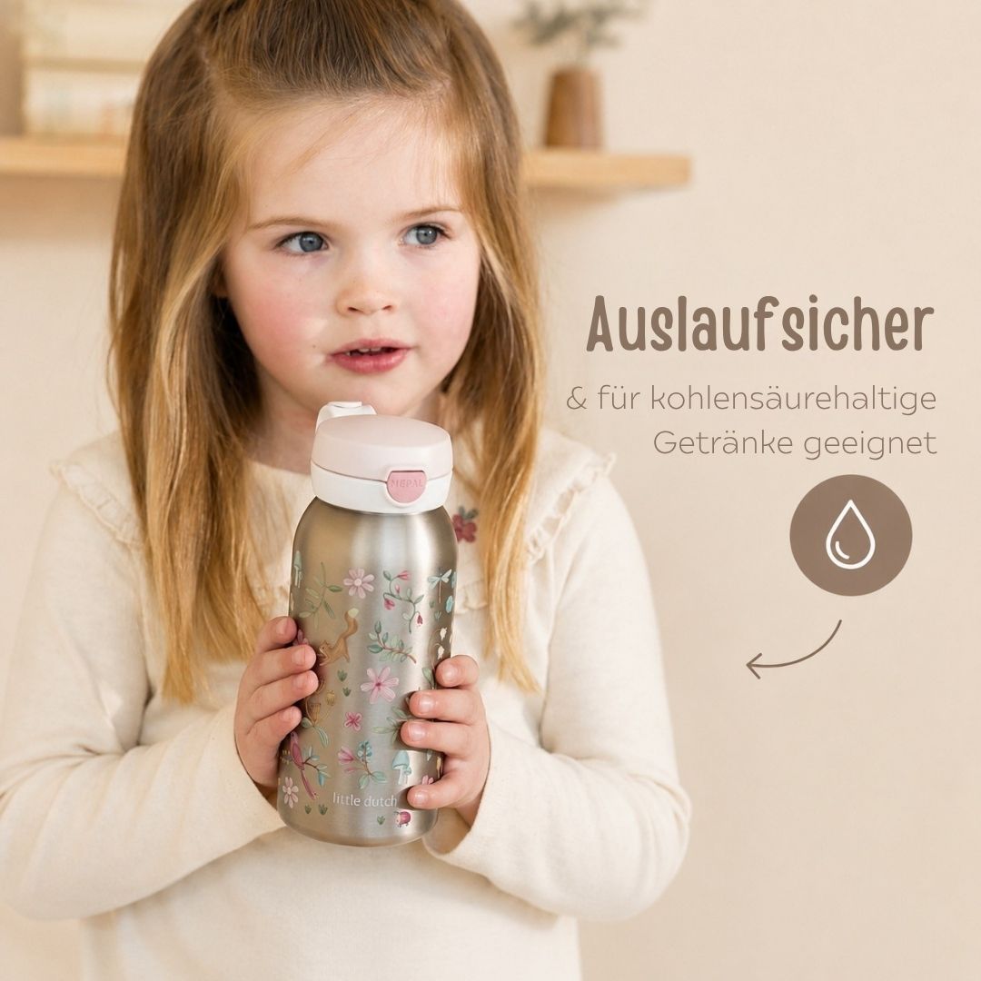 MEPAL x Little Dutch Edelstahl Kinder Trinkflasche Pop-up personalisiert