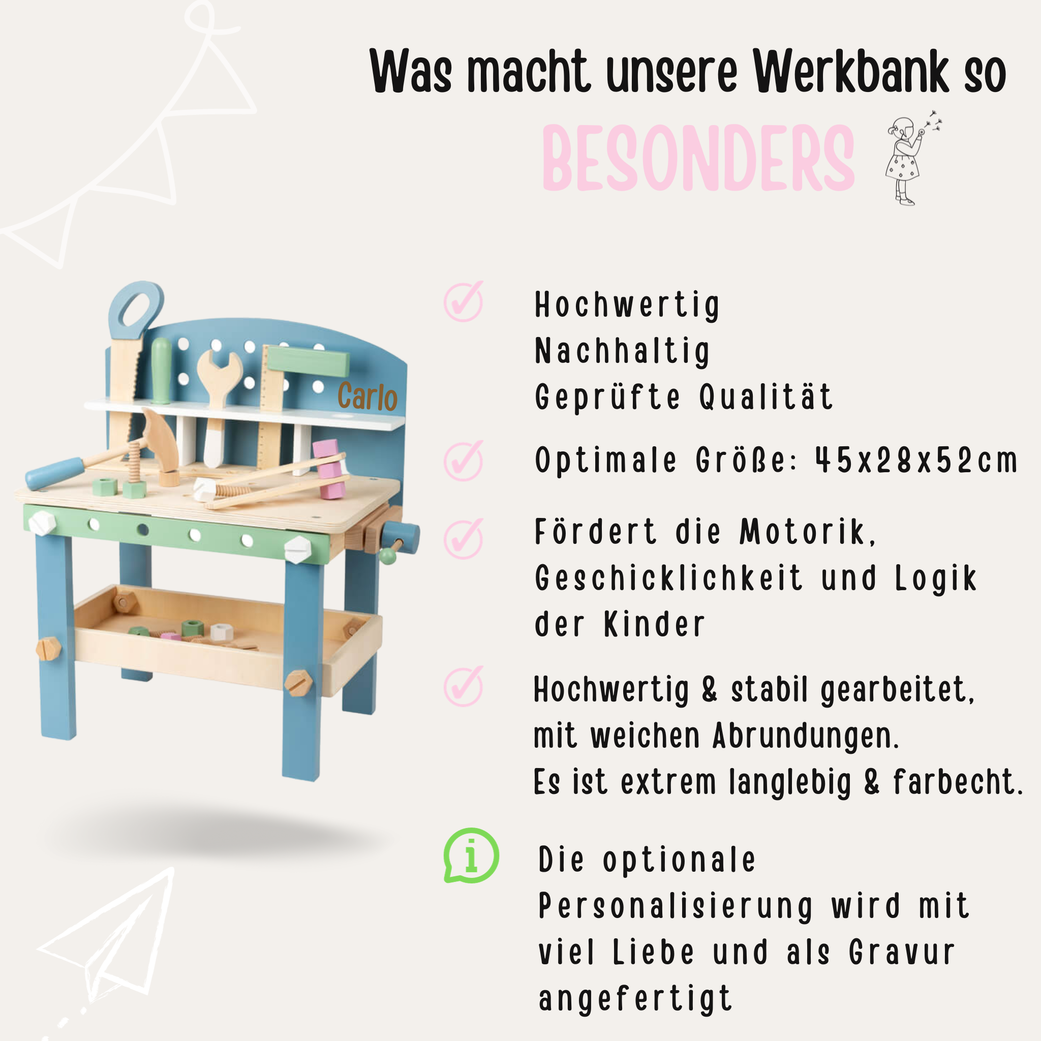 Kinder Werkbank groß "Nordic"