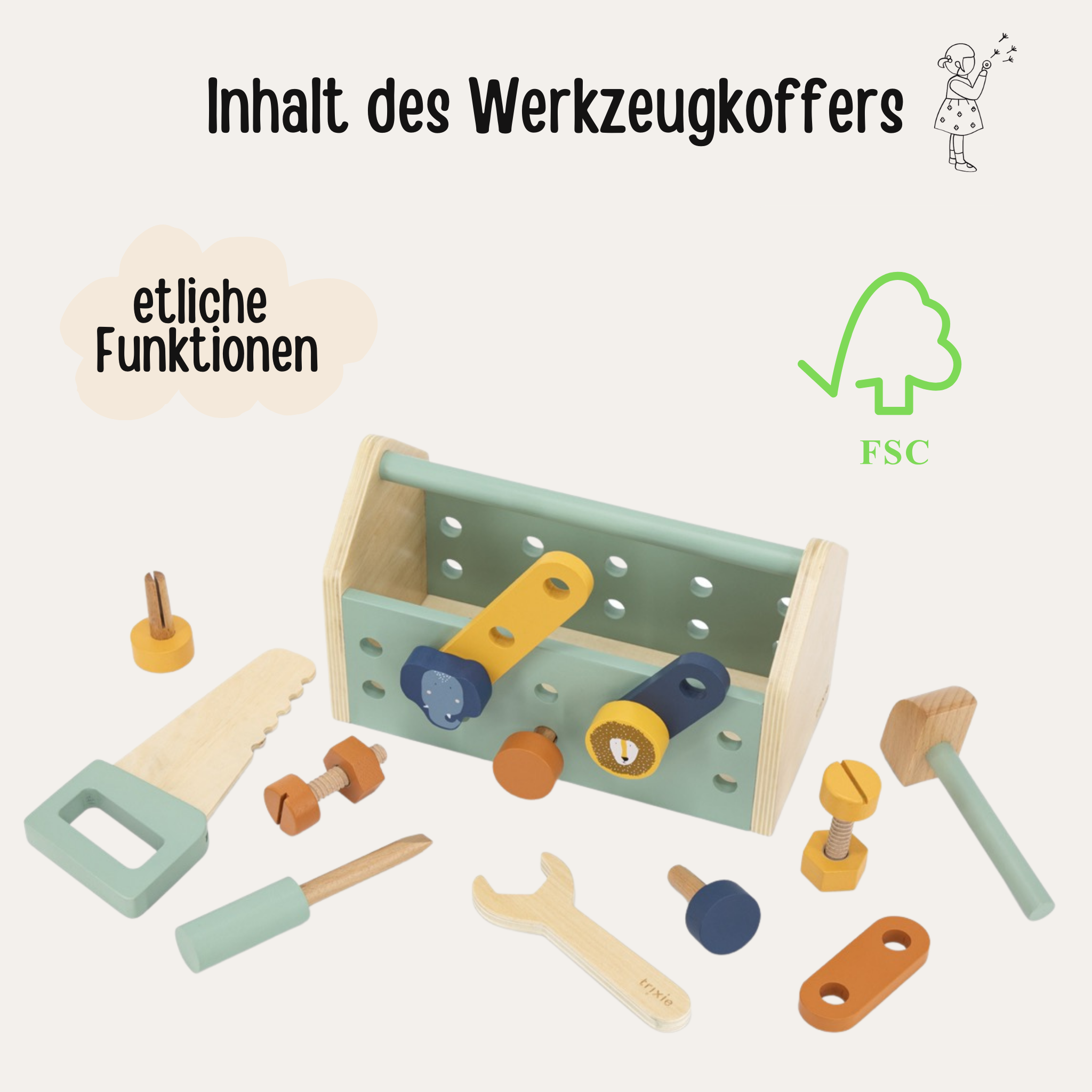 Werkzeugkasten personalisiert - Tiere