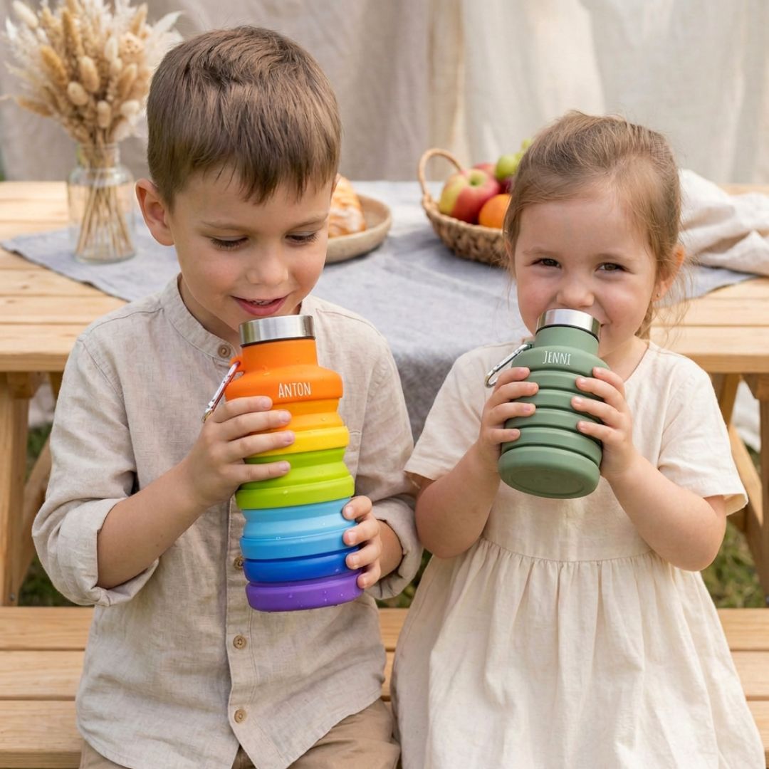 Faltbare Silikon Wasserflasche personalisiert