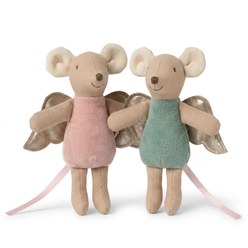 Mini Stoff-Maus mit Engelsflügeln