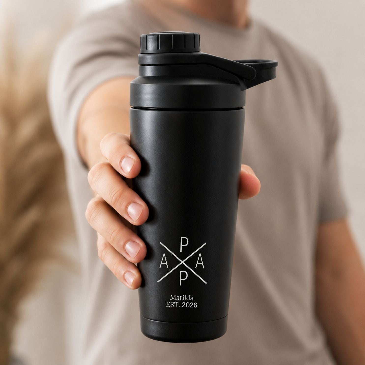 Edelstahl Shaker 700ml personalisiert - Mama/Papa