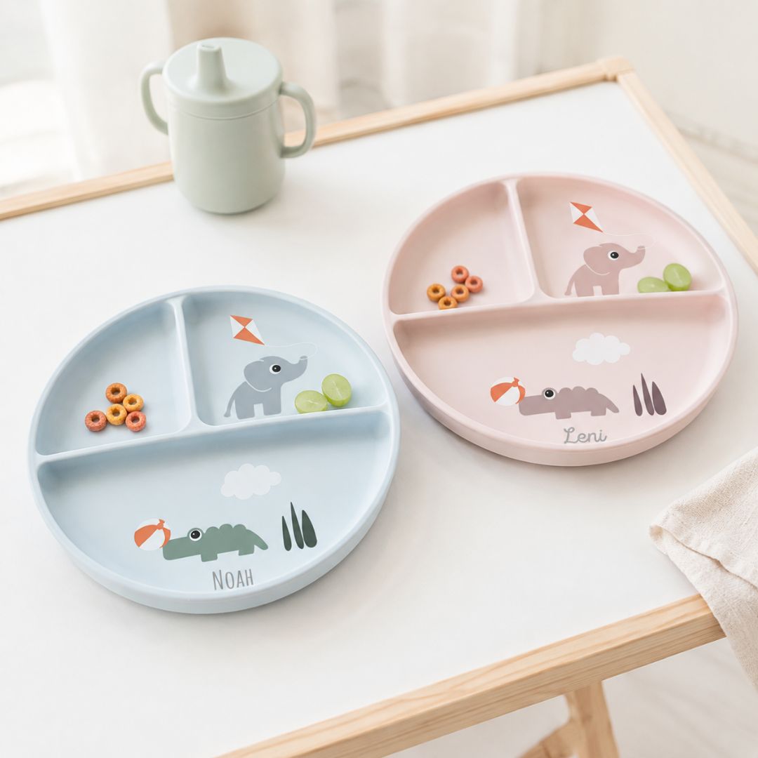 DONEBYDEER Saugnapfteller aus Silikon personalisiert
