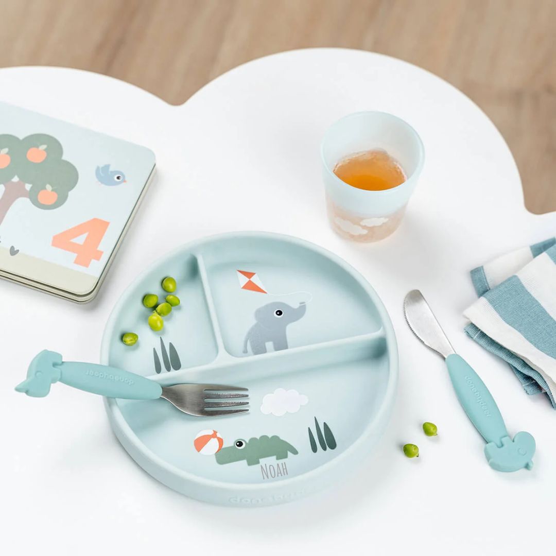 DONEBYDEER Saugnapfteller aus Silikon personalisiert