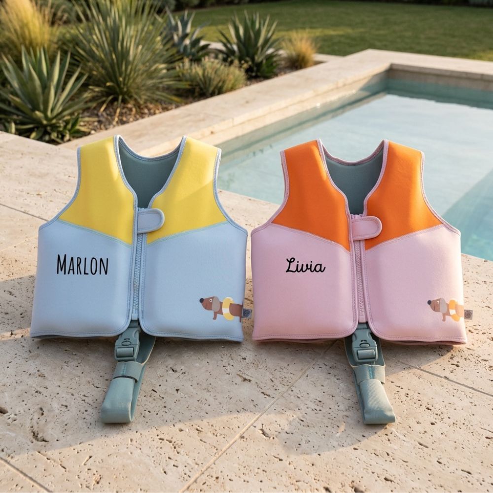 LÄSSIG Schwimmweste Dackel Kinder personalisiert