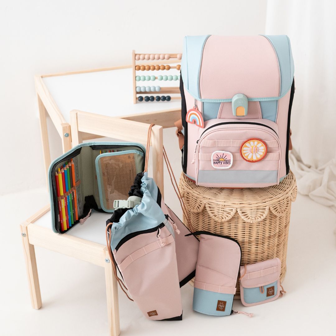 LÄSSIG Schulranzen Set 7-teilig - Rosa/Blau