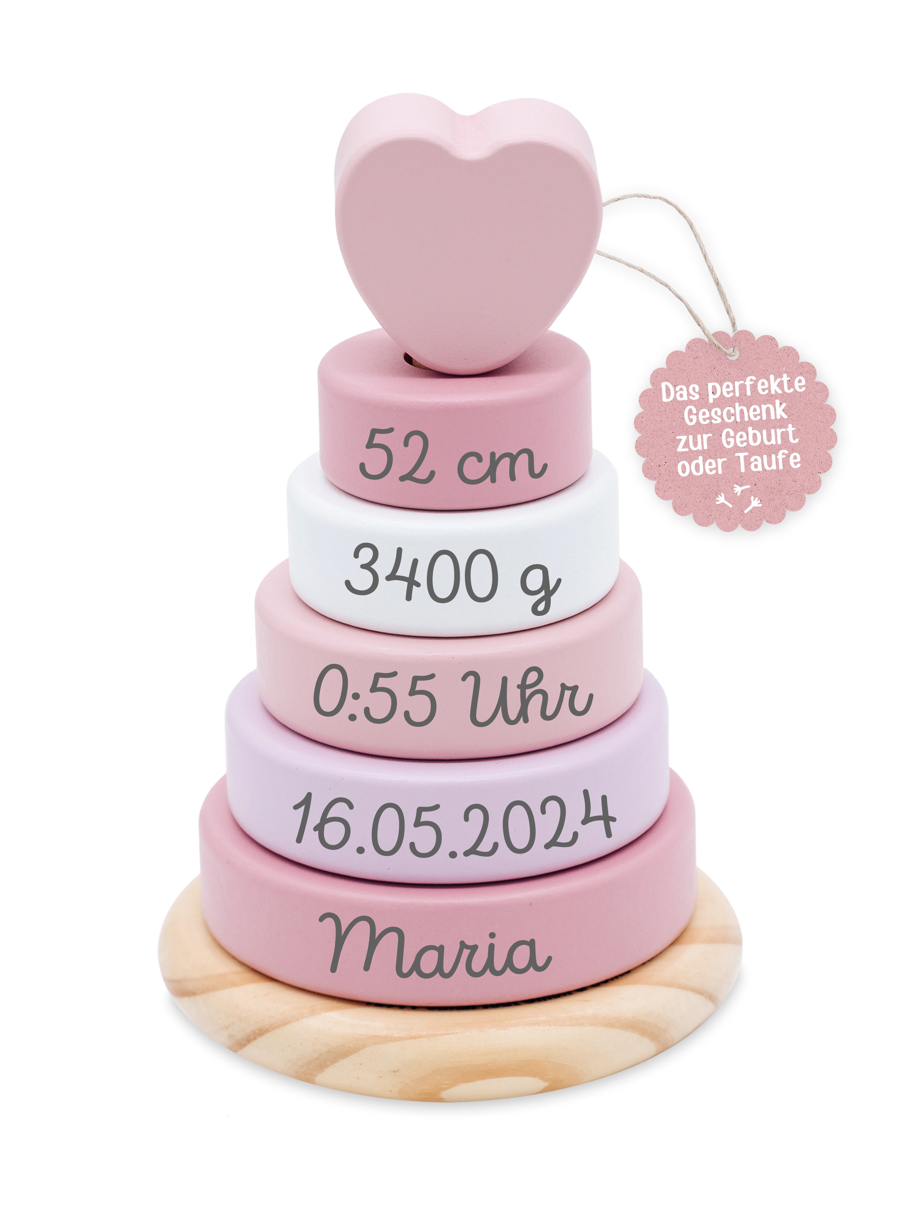 Small foot Stapelturm Holz personalisiert