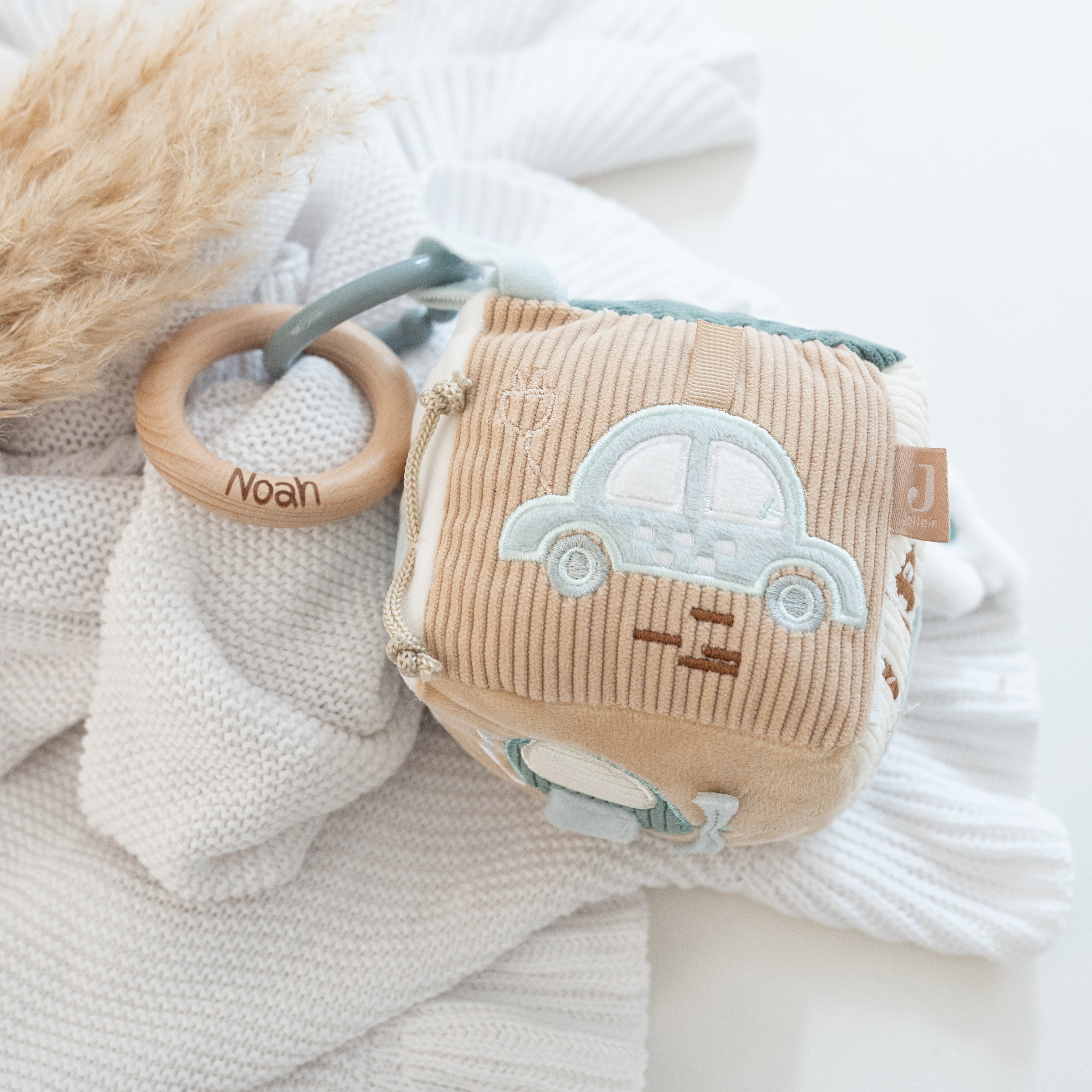 JOLLEIN Activity Stoffwürfel personalisierbar - Fee & Auto