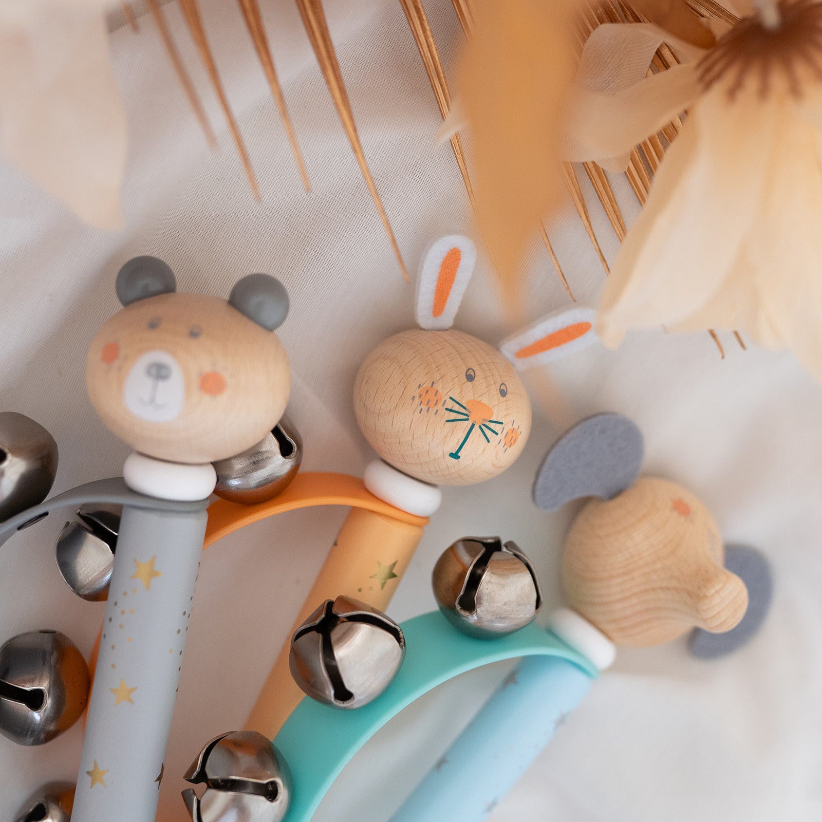 Glöckchen Rassel personalisiert - Bär, Hase, Elefant - Marke Smallfoot