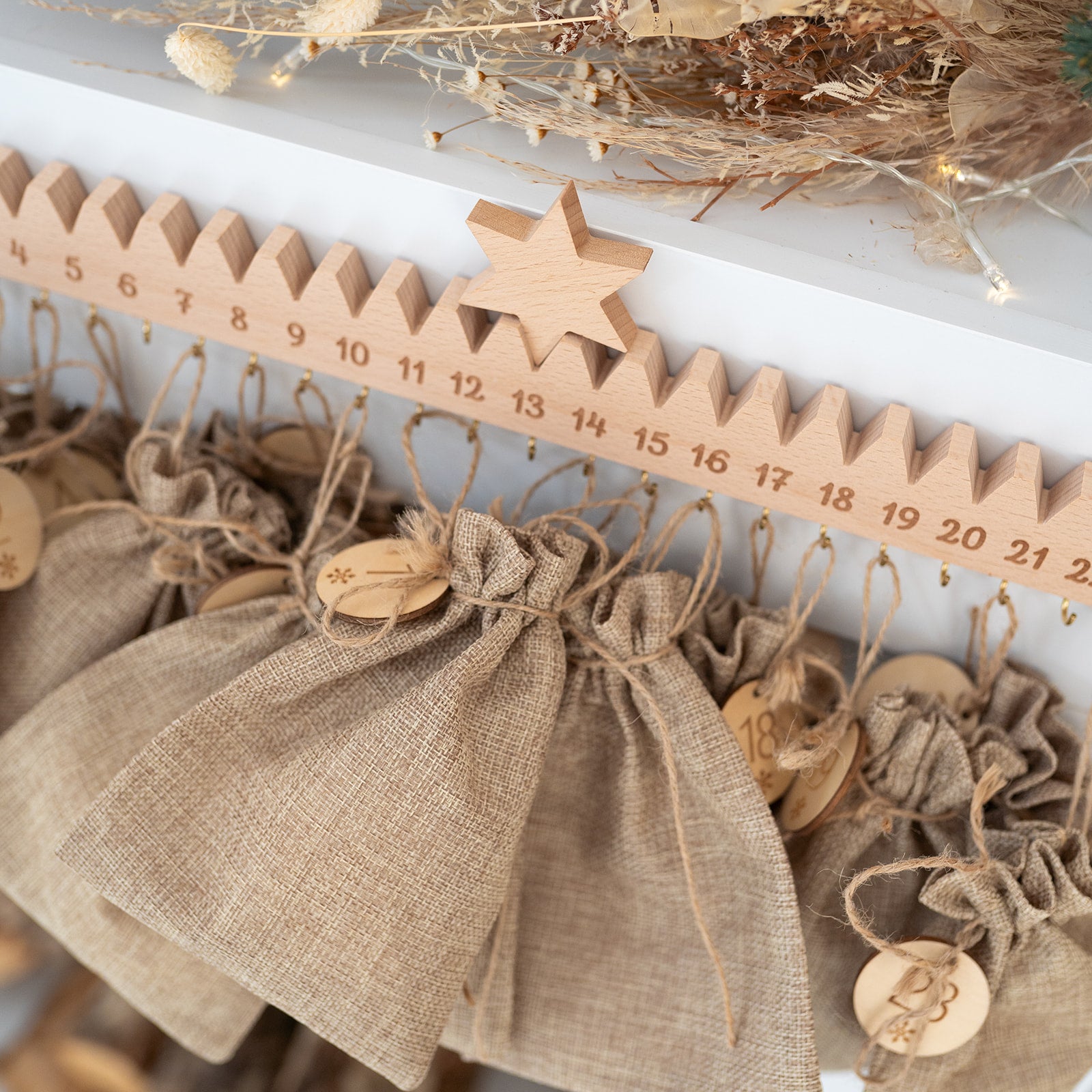 Adventskalender "Holzleiste mit Stern"