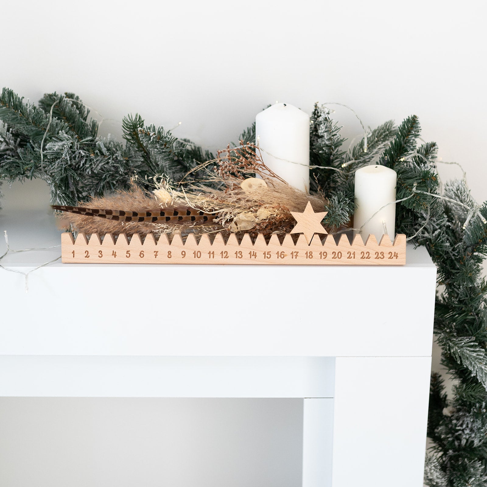 Adventskalender "Holzleiste mit Stern"