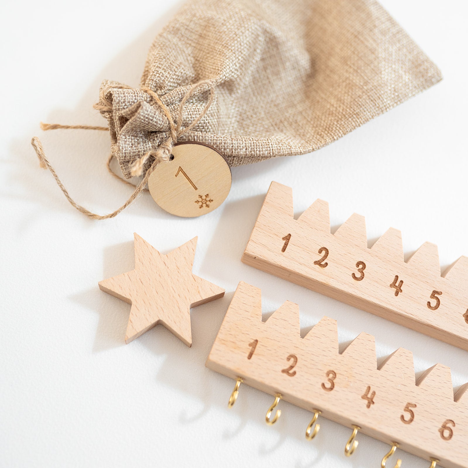 Adventskalender "Holzleiste mit Stern"