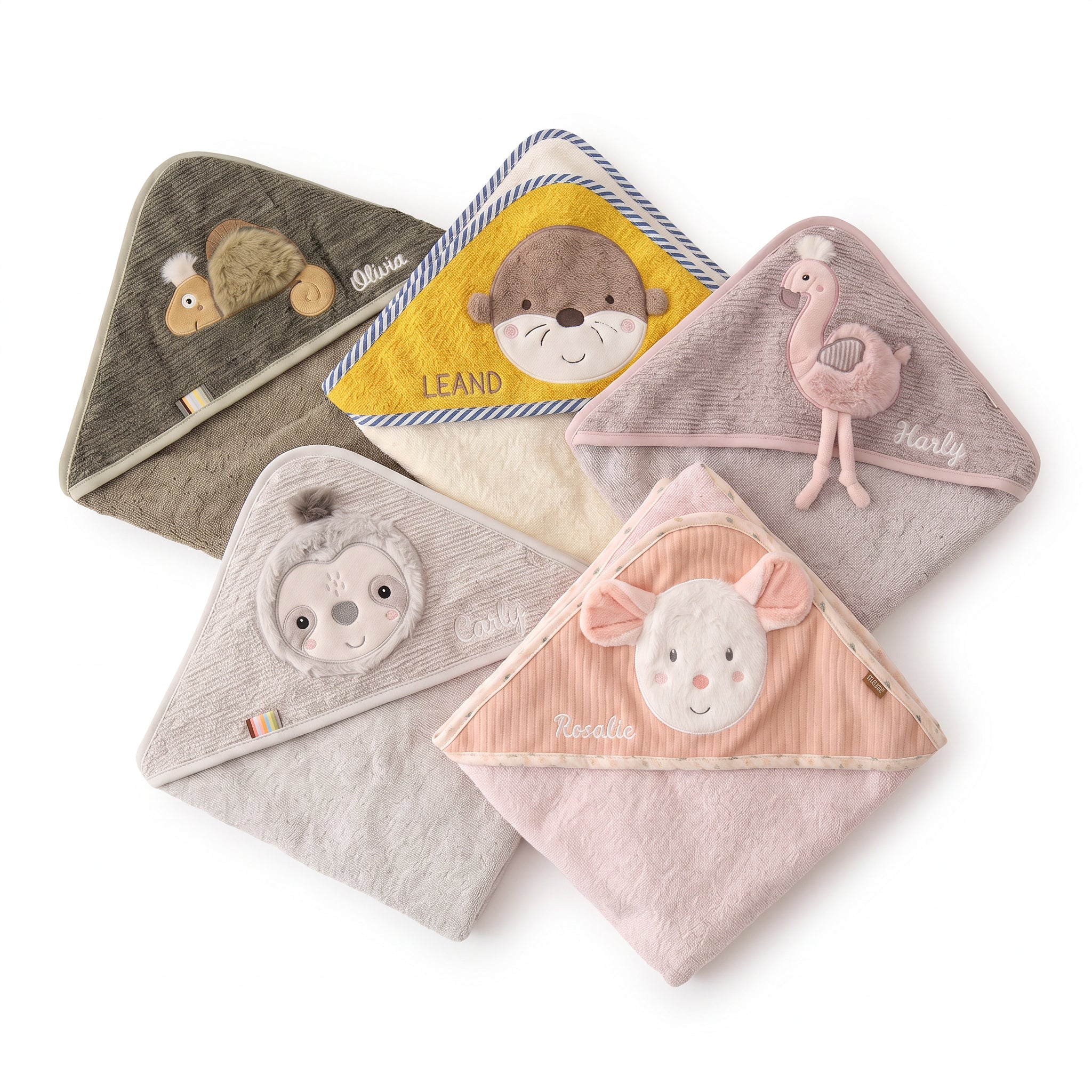 FEHN Kapuzenhandtuch Baby Frottee personalisiert - Tiere