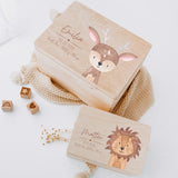 Erinnerungsbox Holz mit Wunschdaten – Tier Aquarell