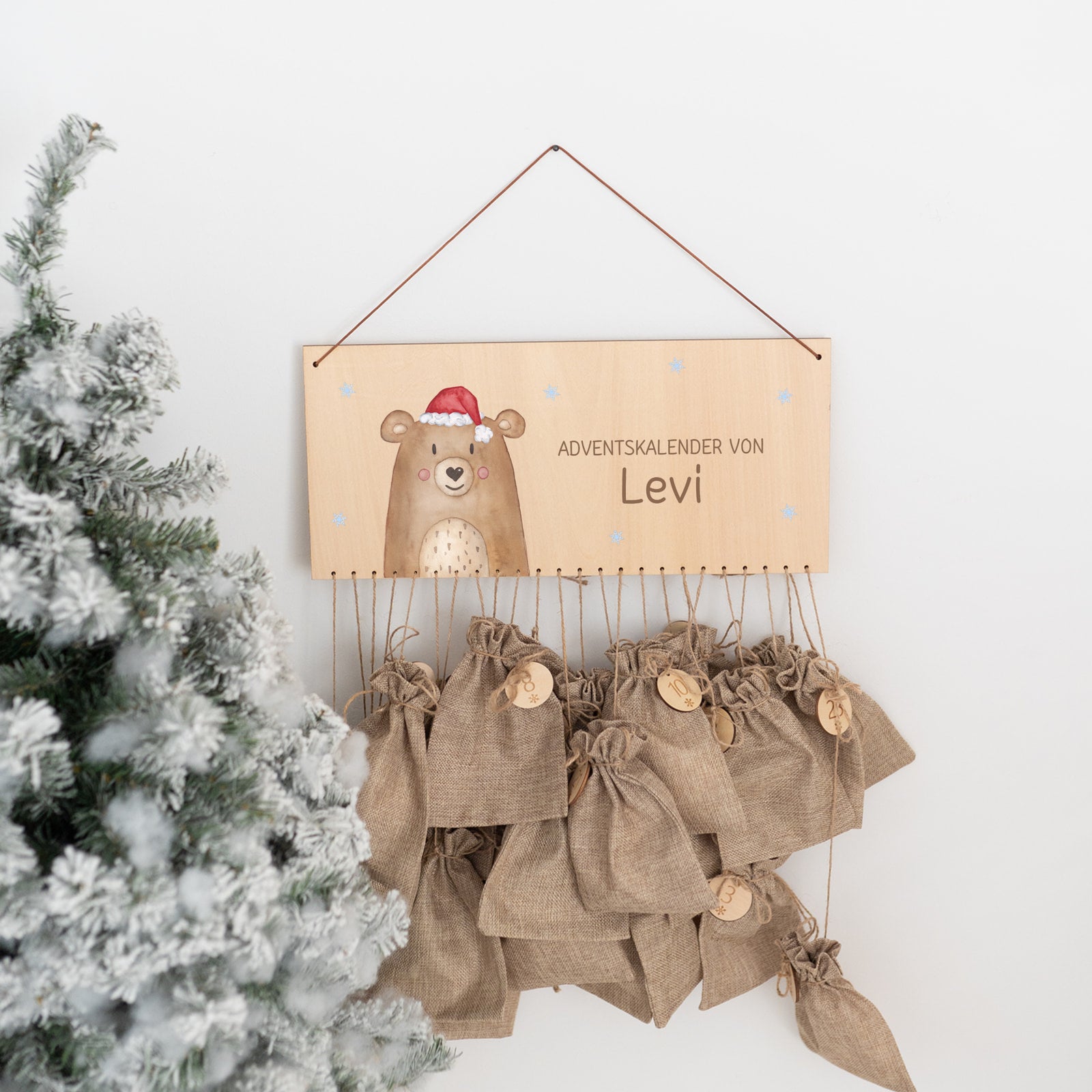 Adventskalender "Weihnachtsbär bunt" personalisiert