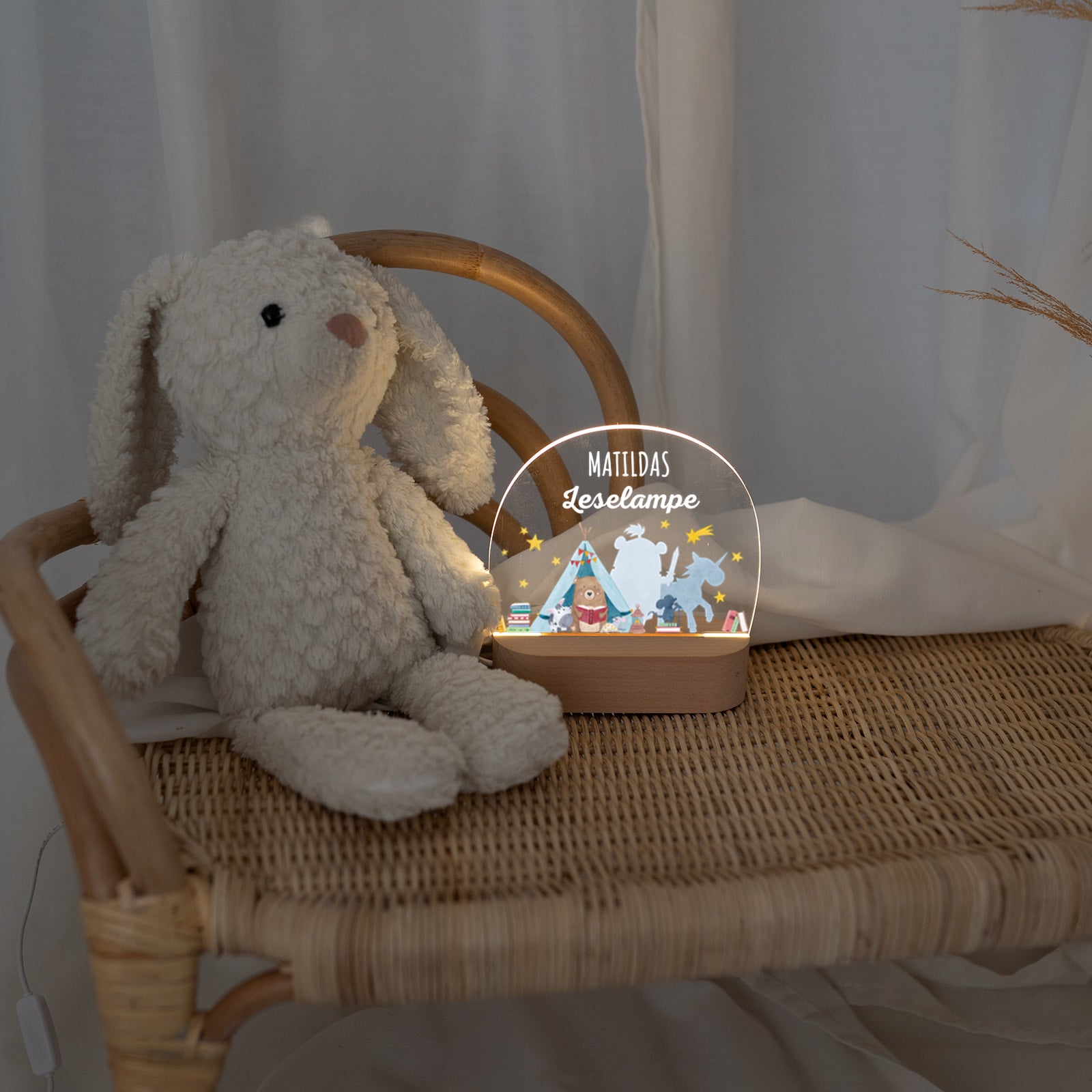 LED Nachtlicht Kinder personalisiert - Leselampe, Schlummerlicht, Entdeckerlampe
