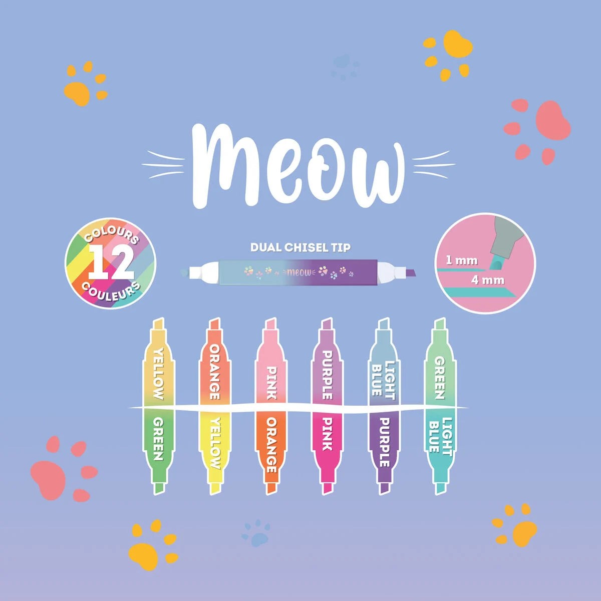 LEGAMI 6er Set Textmarker Doppelspitze - Katze
