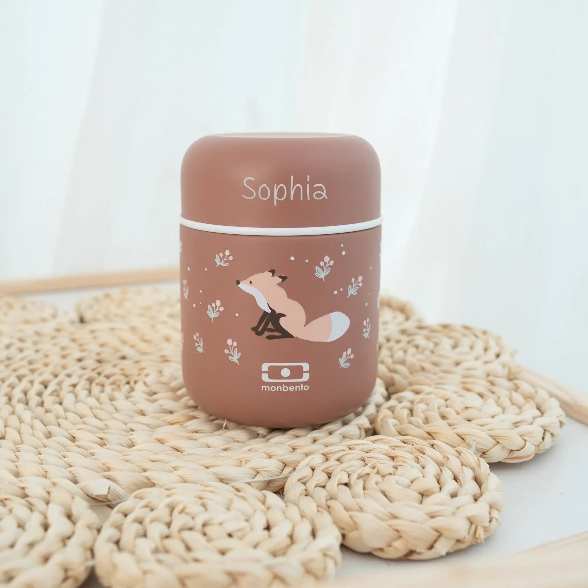 MONBENTO Thermobecher personalisiert - Fuchs und Waschbär Brotdose - wunderwunsch