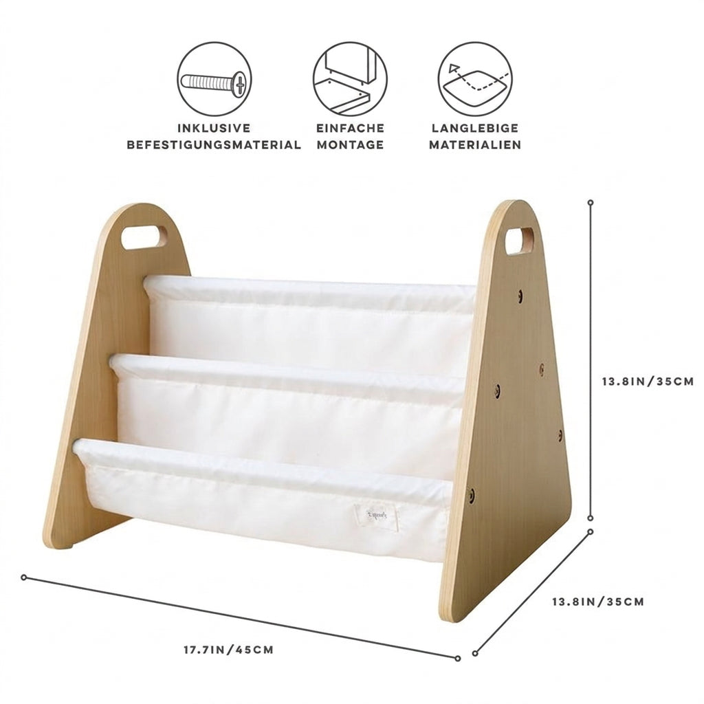 Kinderbücherregal doppelseitig creme