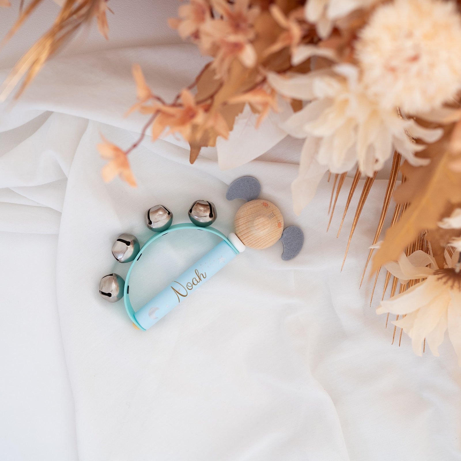 Glöckchen Rassel personalisiert - Bär, Hase, Elefant - Marke Smallfoot