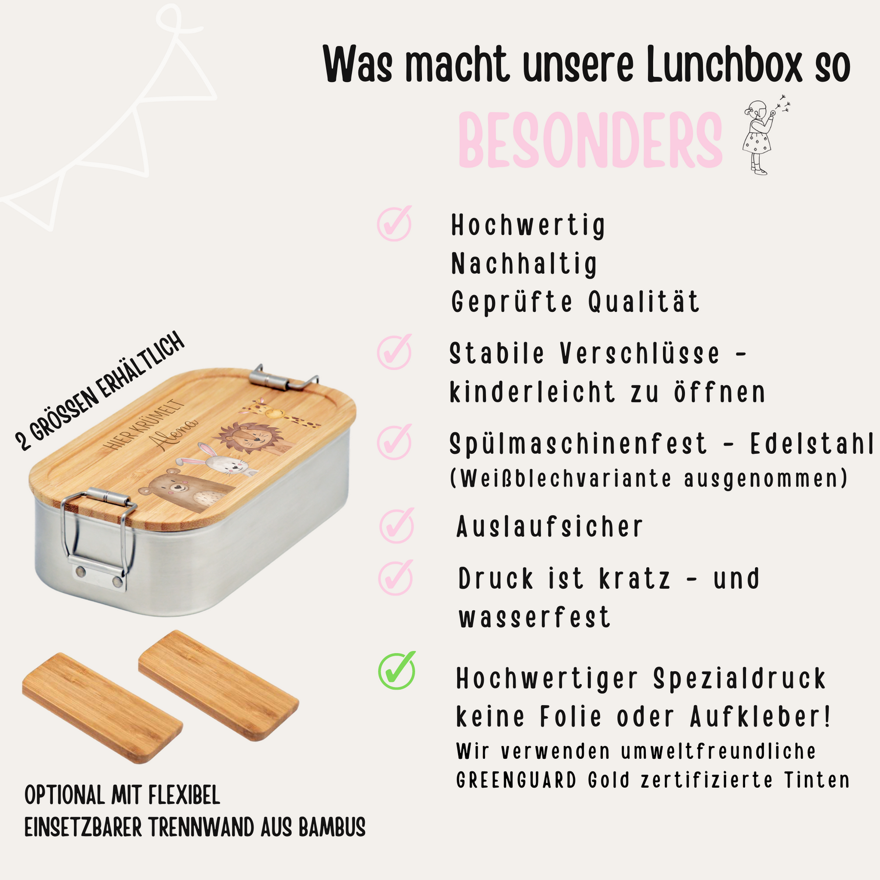 SET Brotdose + Trinkflasche Edelstahl personalisiert - Regenbogen pastell Aquarell