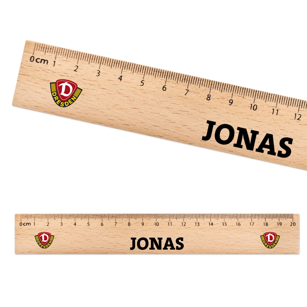 DYNAMO Lineal 20cm Holz Wappen personalisiert