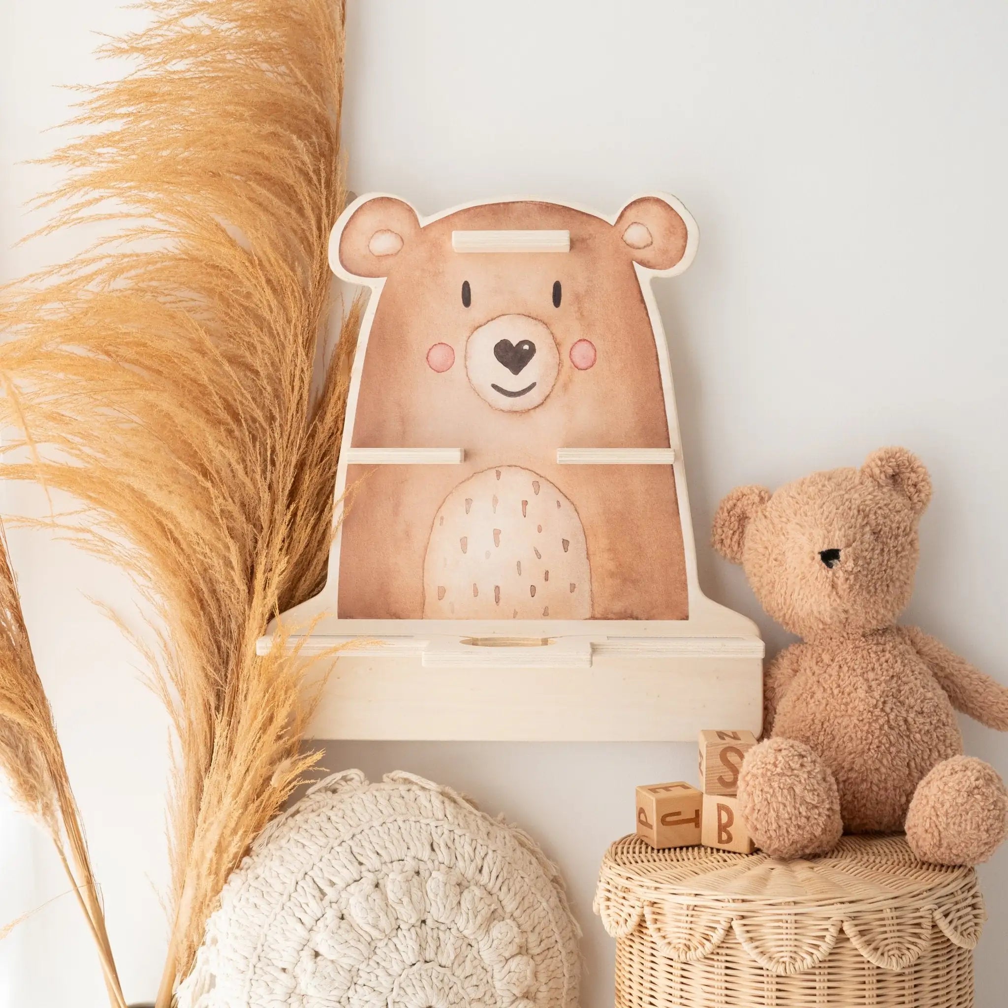 Toniebox Regal Holz - Bär Aquarell Tonieregal - wunderwunsch
