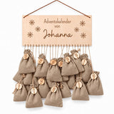 Adventskalender personalisiert - Schneeflocken Gravur - wunderwunsch