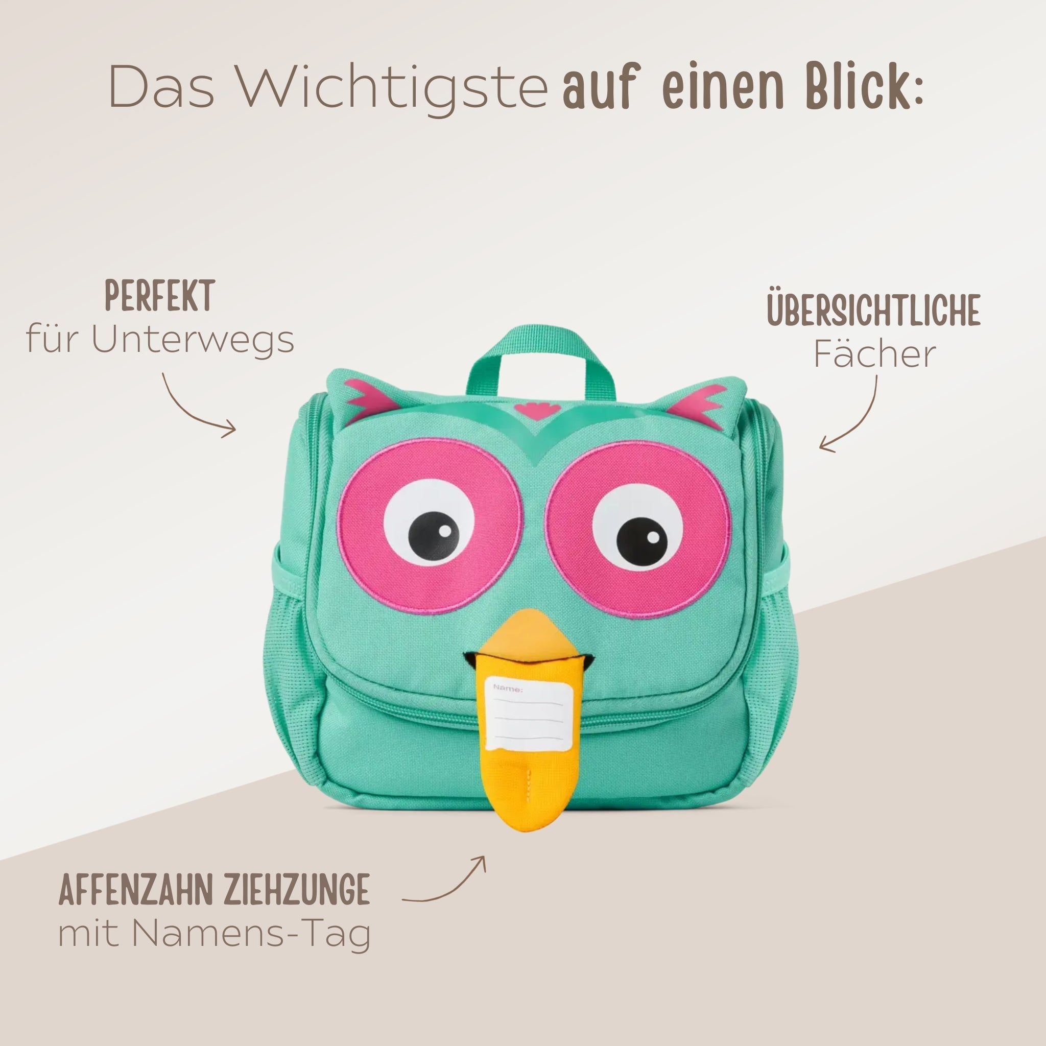AFFENZAHN Kulturtasche personalisiert - wunderwunsch