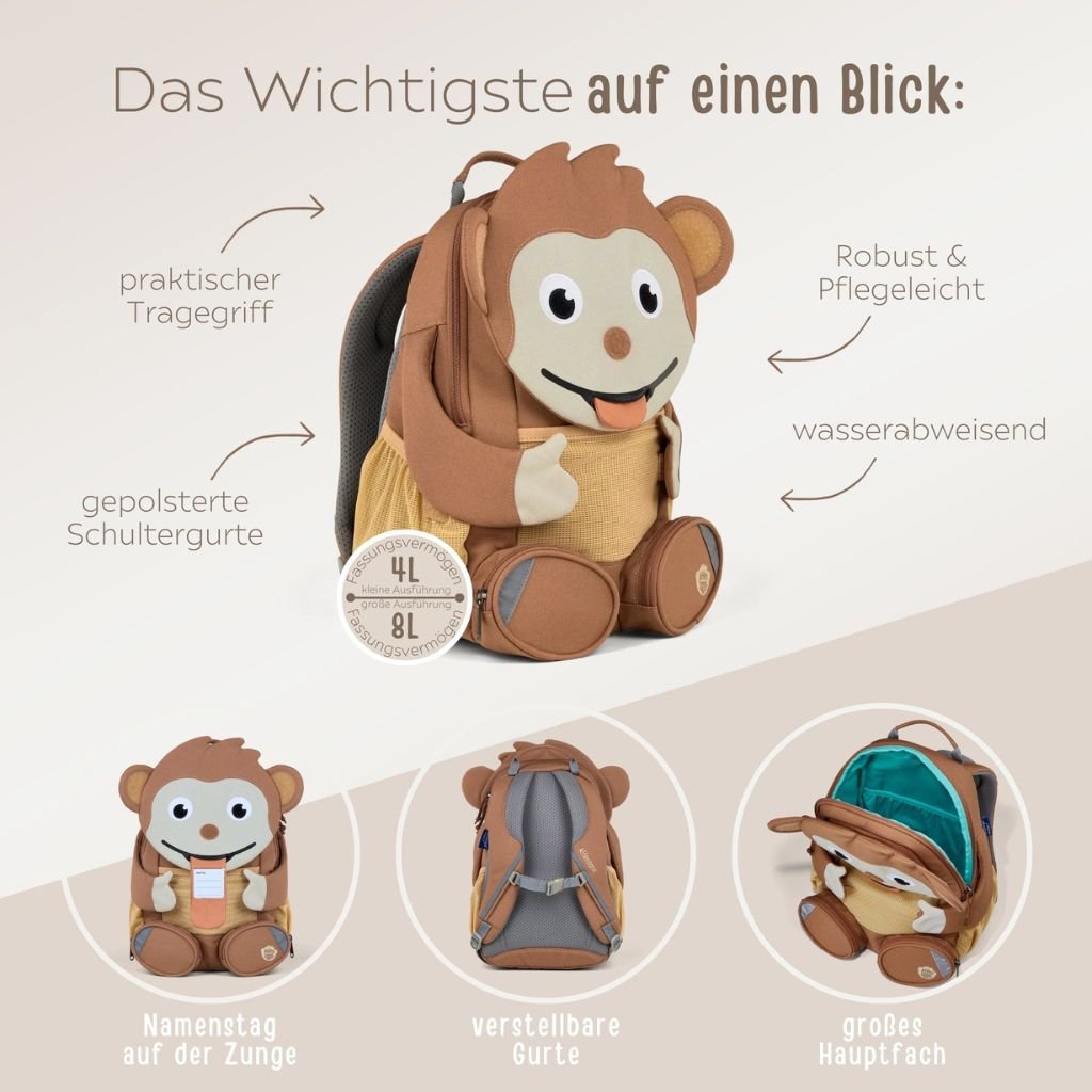 AFFENZAHN Rucksack personalisiert - wunderwunsch